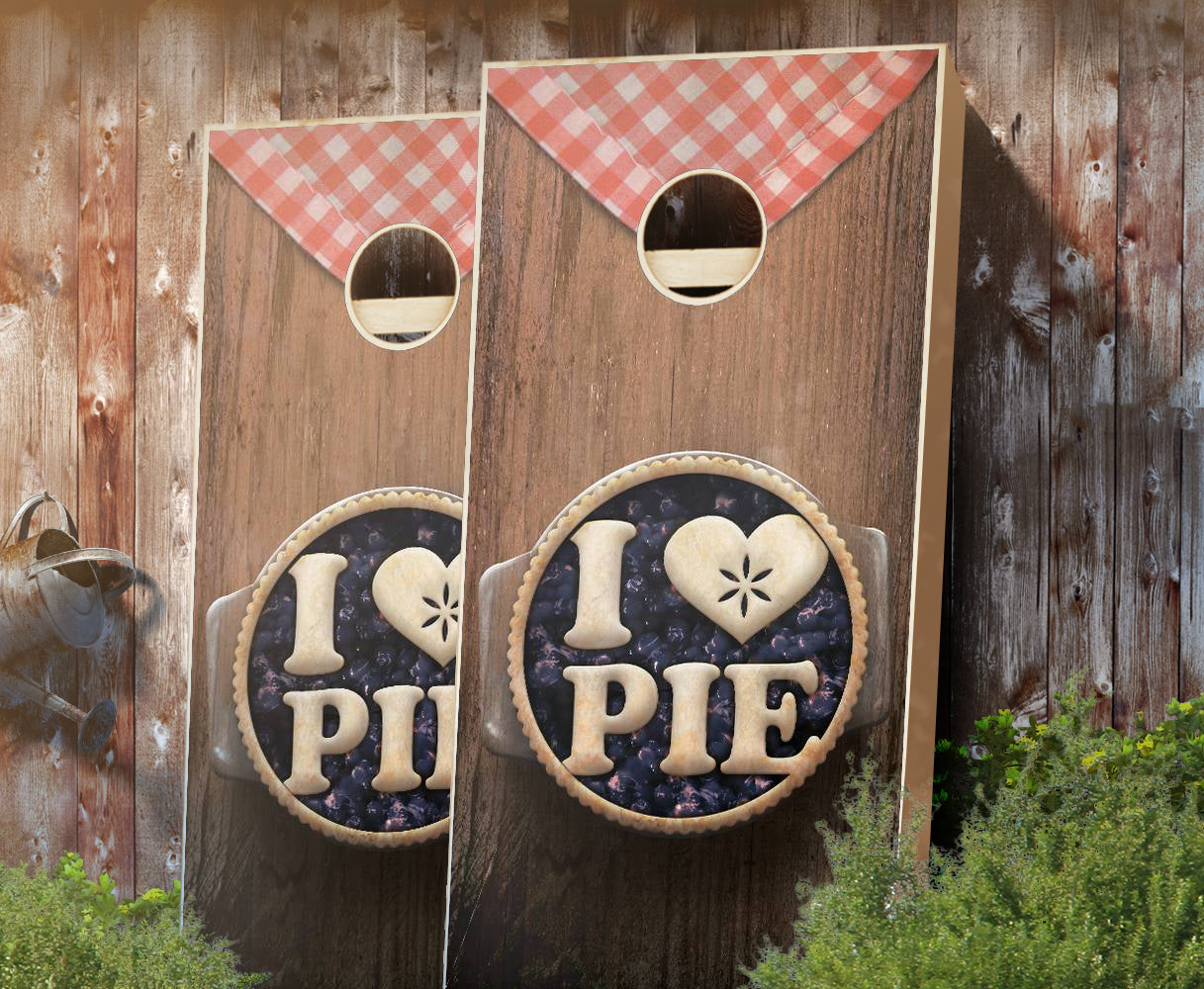 "I Love Pie" Cornhole Boards
