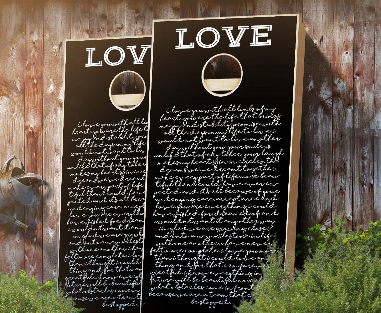 "Love Letter" Cornhole Boards