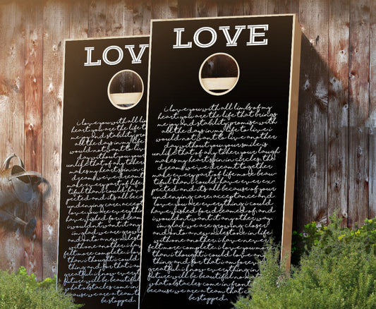 "Love Letter" Cornhole Boards