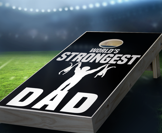 "World's Strongest Dad" Cornhole Boards