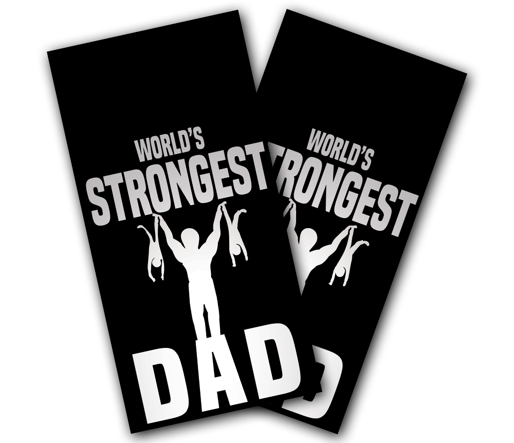 "World's Strongest Dad" Cornhole Wrap