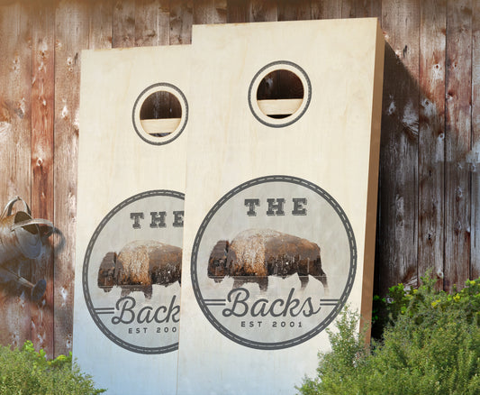 "Bison Family" Personalized Stained Cornhole Boards