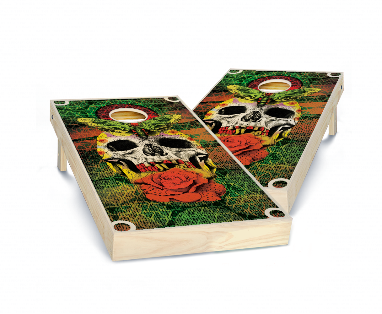 "Skull Attire" Stained Cornhole Boards