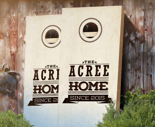 "Woodburn Home" Stained Cornhole Boards