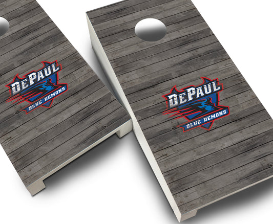 "DePaul Distressed" Tabletop Cornhole Boards