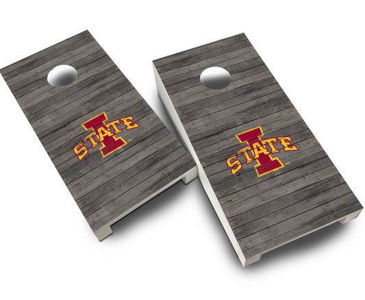 "Iowa State Distressed" Tabletop Cornhole Boards