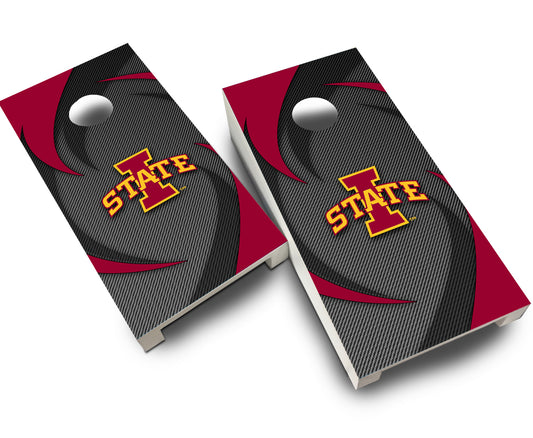 "Iowa State Swoosh" Tabletop Cornhole Boards