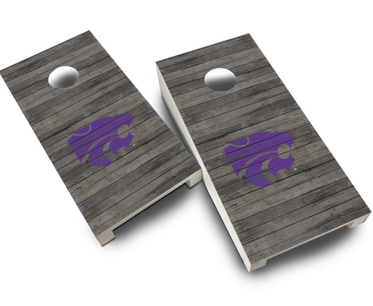 "Kansas State Distressed" Tabletop Cornhole Boards