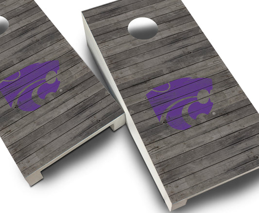 "Kansas State Distressed" Tabletop Cornhole Boards