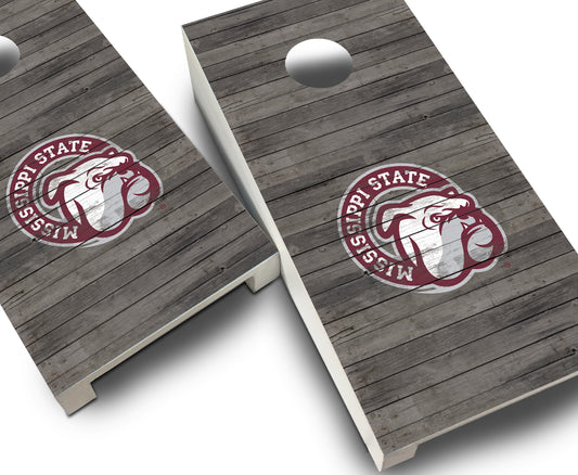 "Mississippi State Distressed" Tabletop Cornhole Boards