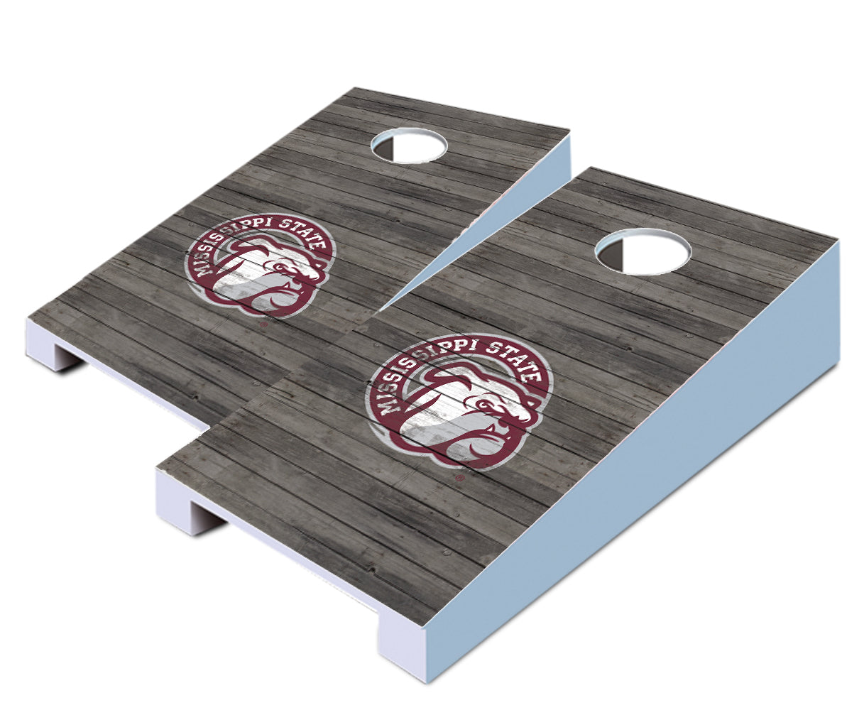 "Mississippi State Distressed" Tabletop Cornhole Boards