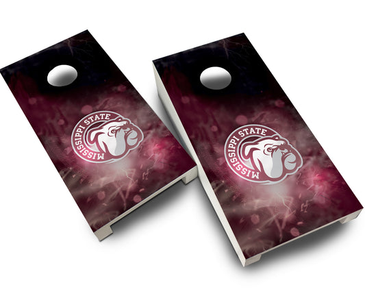 "Mississippi State Smoke" Tabletop Cornhole Boards