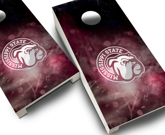 "Mississippi State Smoke" Tabletop Cornhole Boards