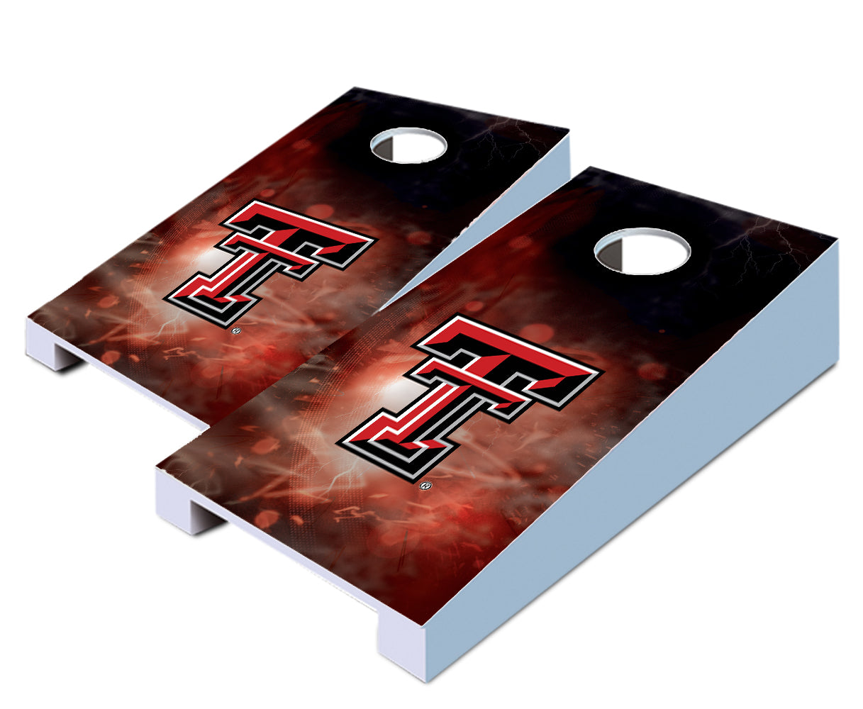 "Texas Tech Smoke" Tabletop Cornhole Boards