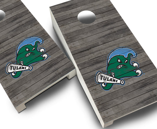 "Tulane Distressed" Tabletop Cornhole Boards