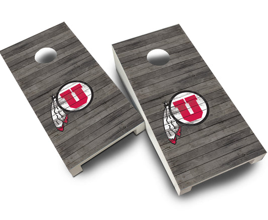 "Utah Distressed" Tabletop Cornhole Boards