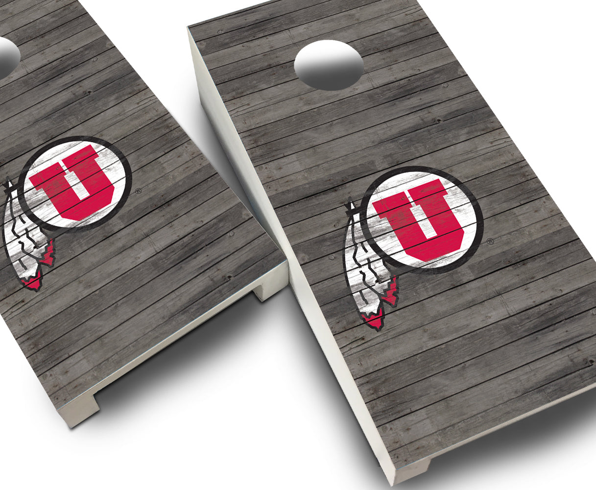 "Utah Distressed" Tabletop Cornhole Boards
