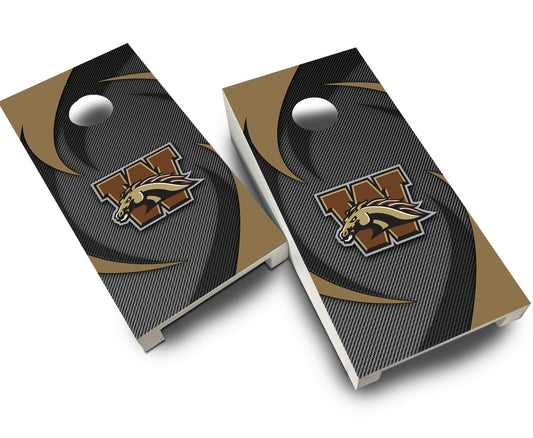 "Western Michigan Swoosh" Tabletop Cornhole Boards