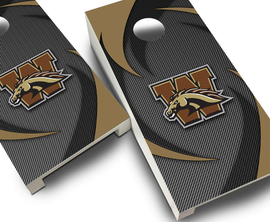 "Western Michigan Swoosh" Tabletop Cornhole Boards