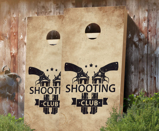 "2 Guns Shooting" Cornhole Boards