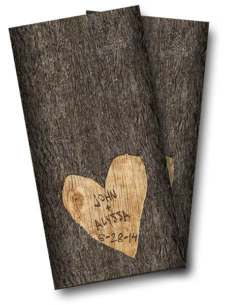 "Tree Carved Wedding" Personalized Cornhole Wrap