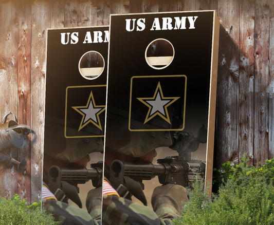 "Army Gun" Cornhole Boards