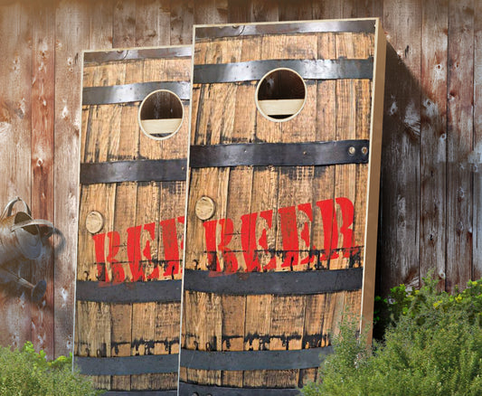 "Beer Barrel" Cornhole Boards