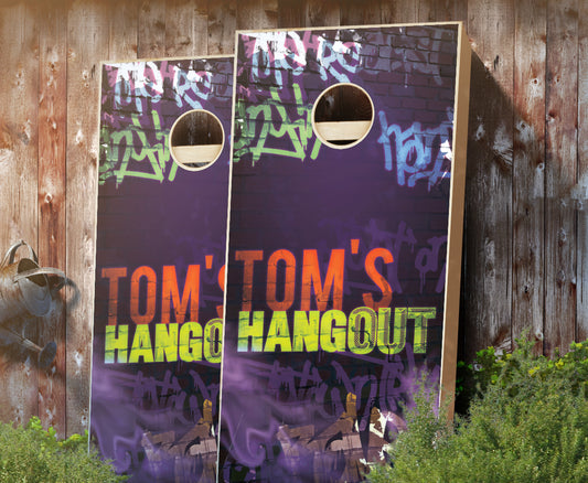 "Blacklight Hangout" Personalized Cornhole Boards