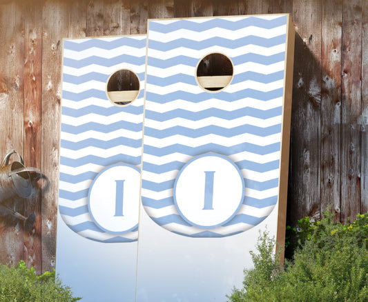 "Chevron Initial" Cornhole Boards