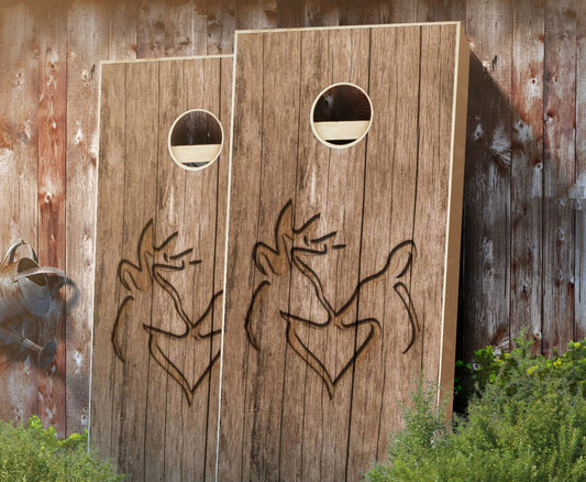 "Deer Heart" Cornhole Boards