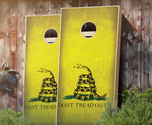 "Distressed Gadsden Flag" Cornhole Boards