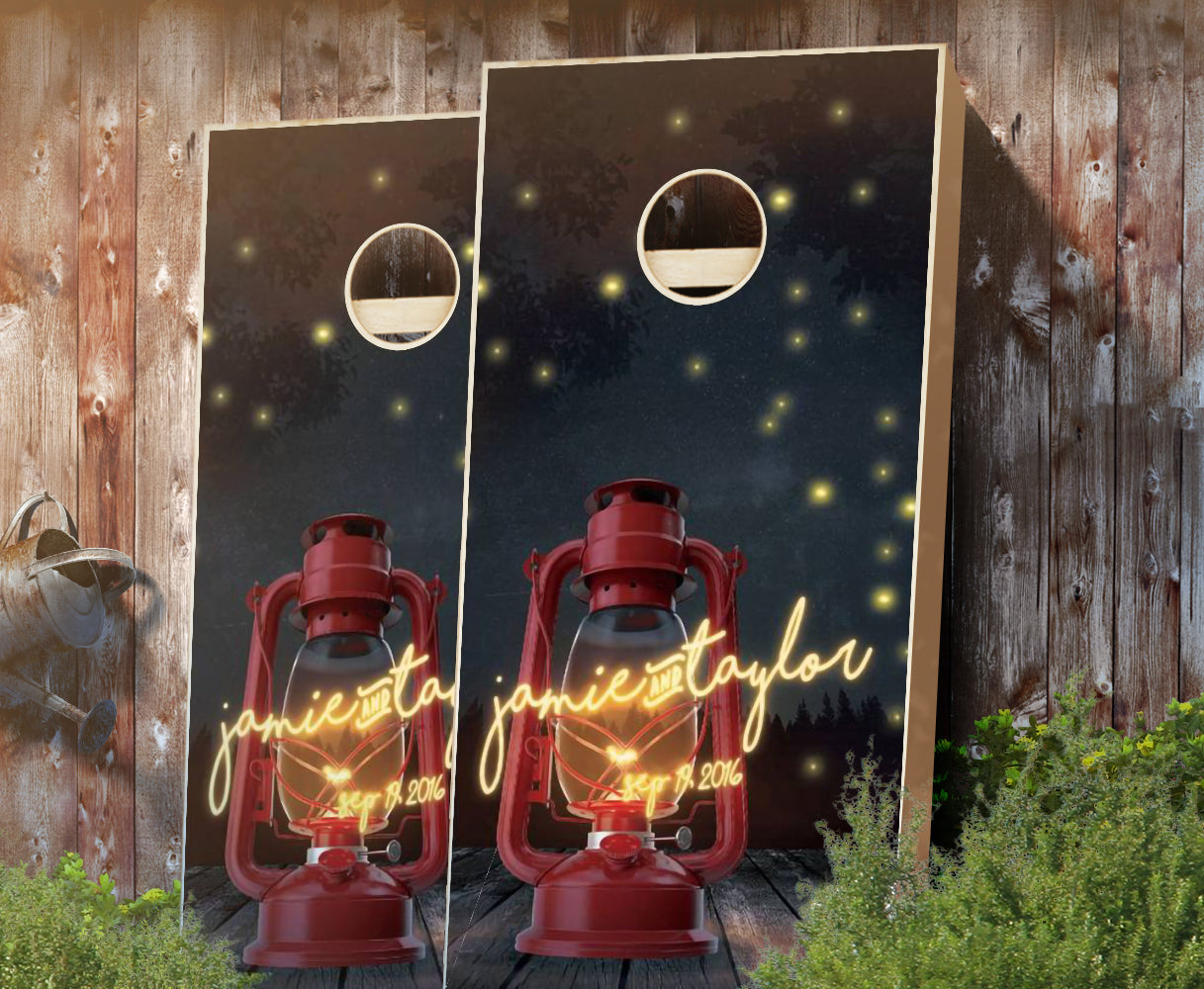 "Firefly Forest" Personalized Wedding Cornhole Boards