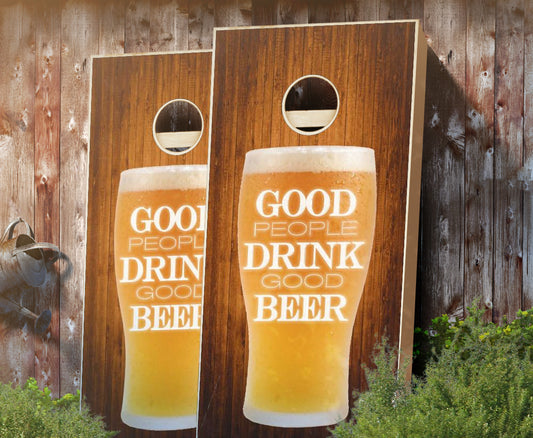 "Good People Good Beer" Cornhole Boards