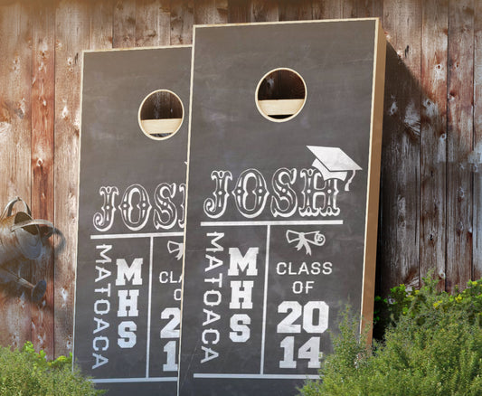 "Graduation Chalkboard" Cornhole Boards