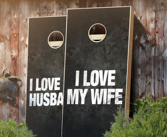 "I Love My Spouse" Cornhole Boards