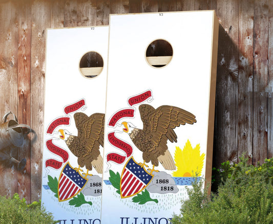 "Illinois Flag" Cornhole Boards