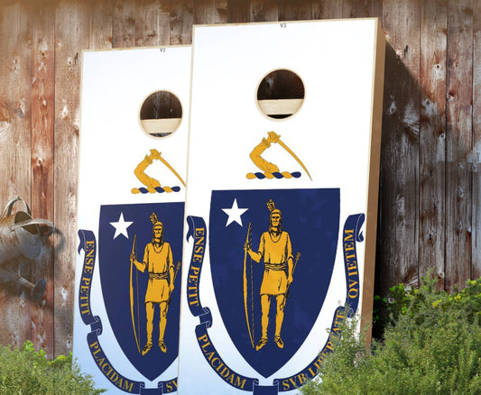 "Massachusetts Flag" Cornhole Boards