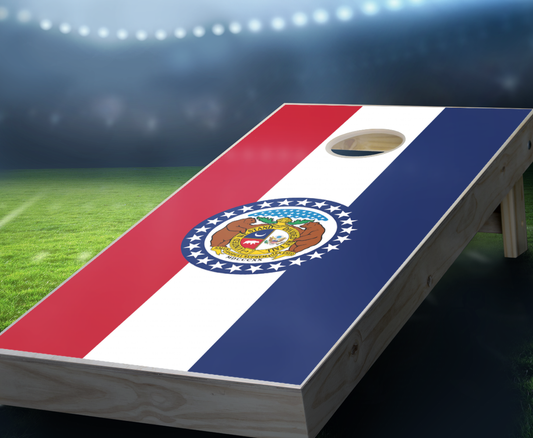 "Missouri Flag" Cornhole Boards