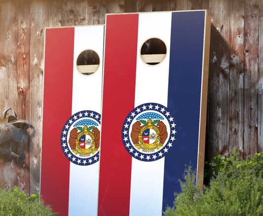 "Missouri Flag" Cornhole Boards