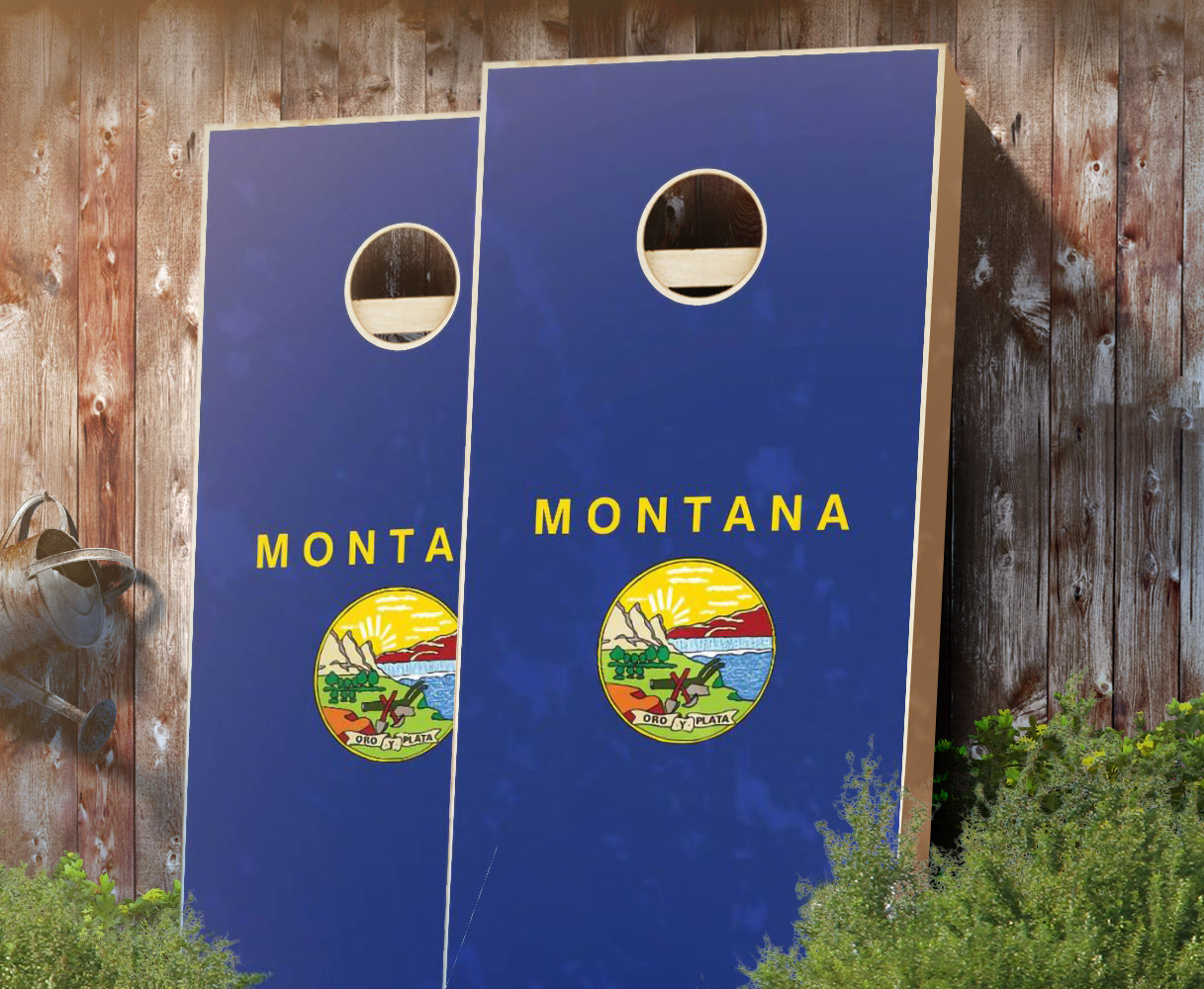 "Montana Flag" Cornhole Boards