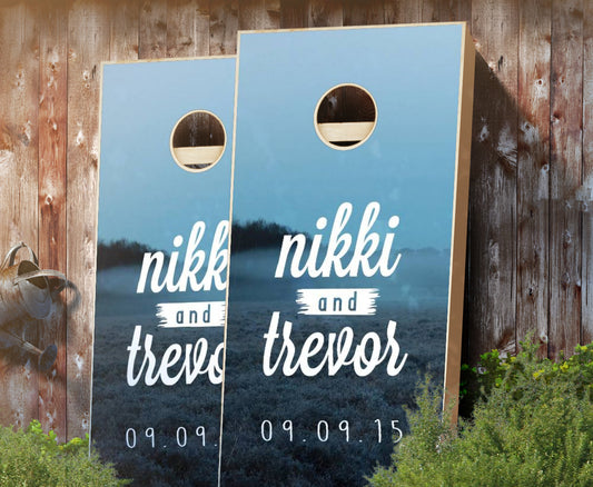 "Moon Forest" Personalized Wedding Cornhole Boards