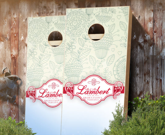 "Name Ribbon" Personalized Wedding Cornhole Boards