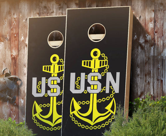 "Navy Anchor" Cornhole Boards