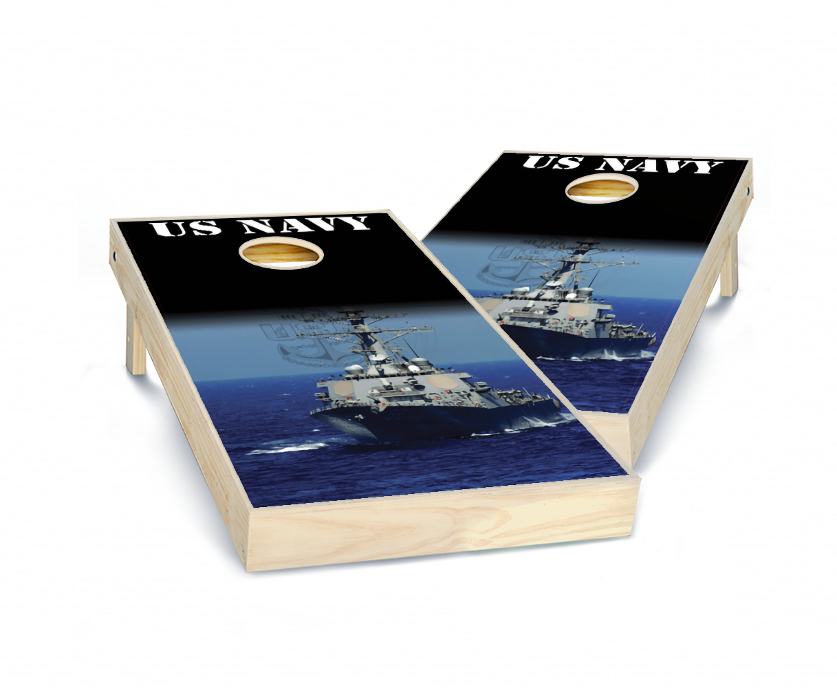 "Navy Ship" Cornhole Boards