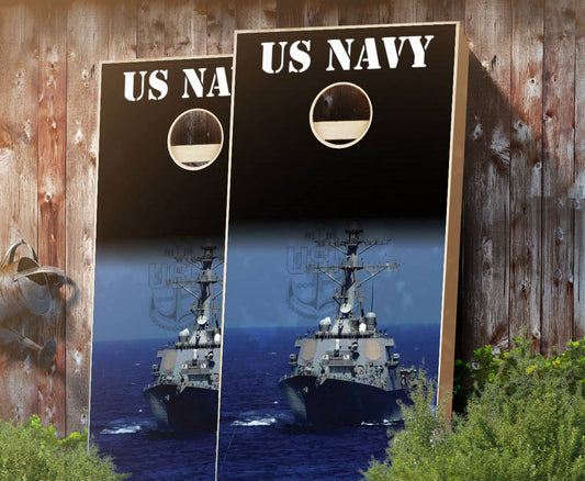 "Navy Ship" Cornhole Boards