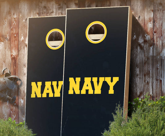 "Navy Text" Cornhole Boards