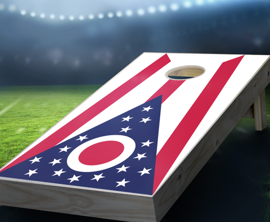 "Ohio Flag" Cornhole Boards