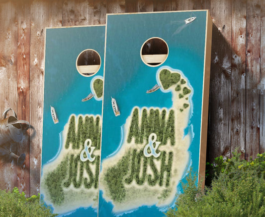 "Paradise to Share" Cornhole Boards