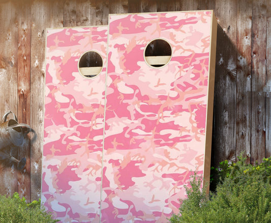 "Pink Camo" Cornhole Boards