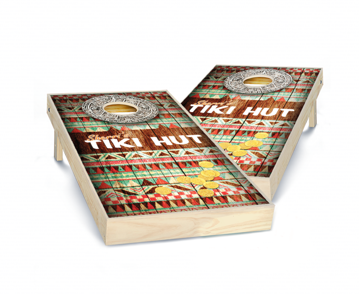"Tiki Hut" Cornhole Boards